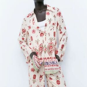 Zara Floral Bohemian Printed Top Size Small